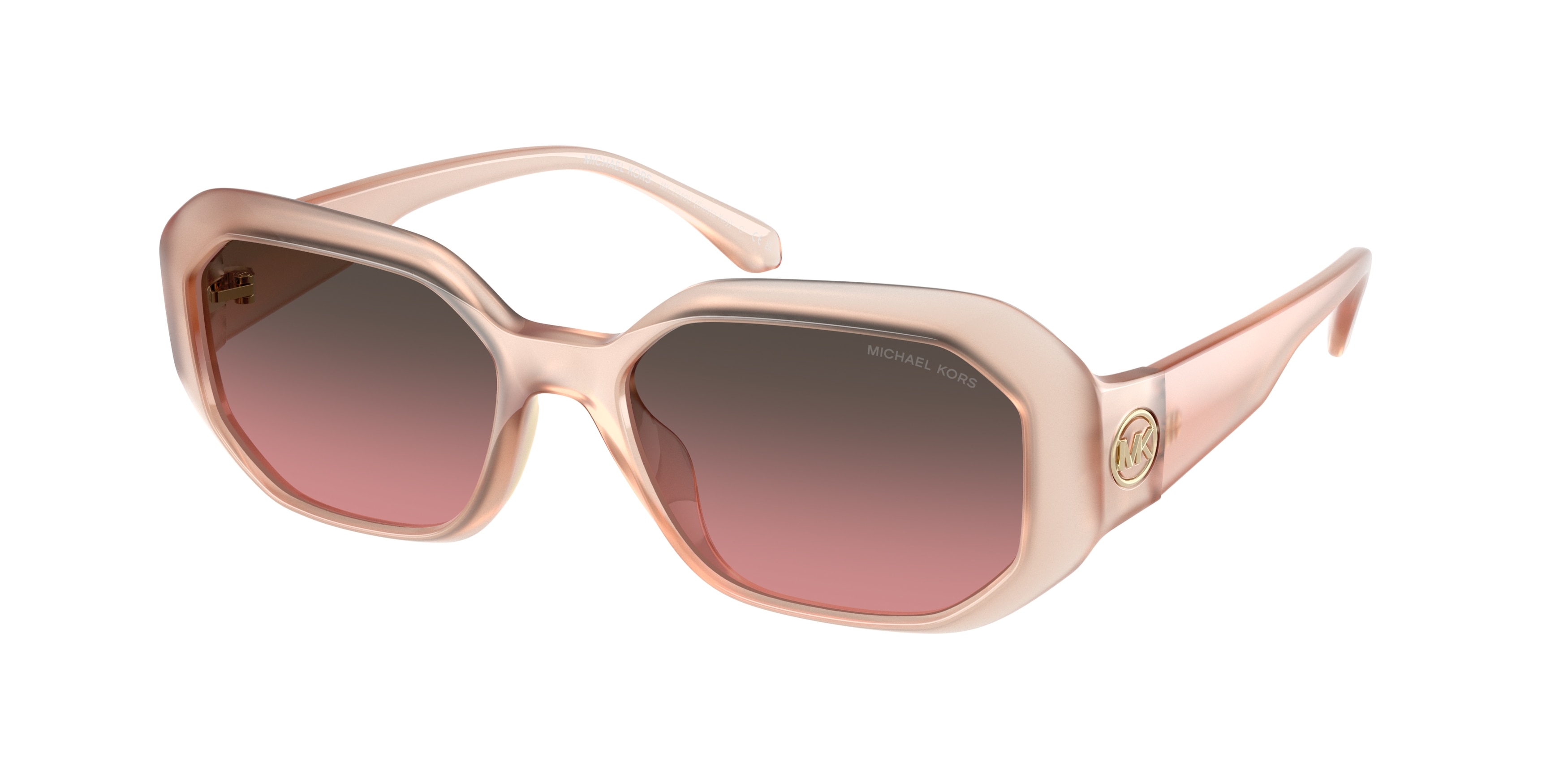 Michael Kors Damen MK2240U Siesta Key 344911 Sonnenbrillen Injiziert Weiß Braun Geometrisch Normal Schattiert-image